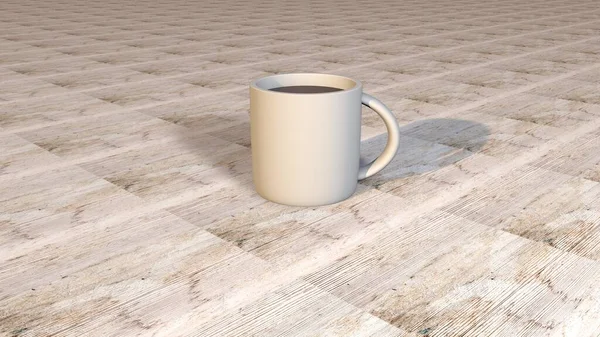 Blank coffee or tea cups with handle. Mug made of Porcelain, realistic Tacup for breakfast, 3D illustration.