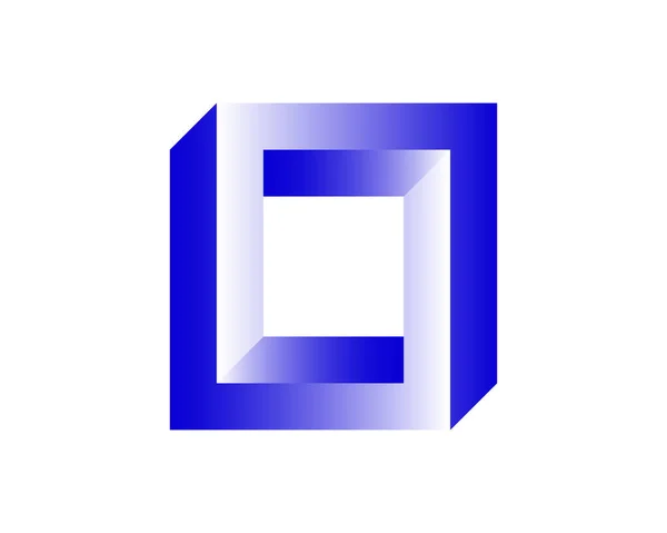 Blue Glass Cube Geometric Object Vector Square — ストックベクタ
