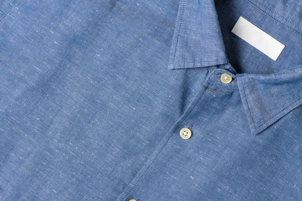 Niebieska Koszula Bawełniana Koncepcja Tkaniny Tekstylnej — Zdjęcie stockowe