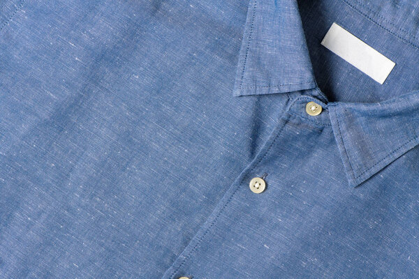 blue cotton linen shirt, textile cloth concept