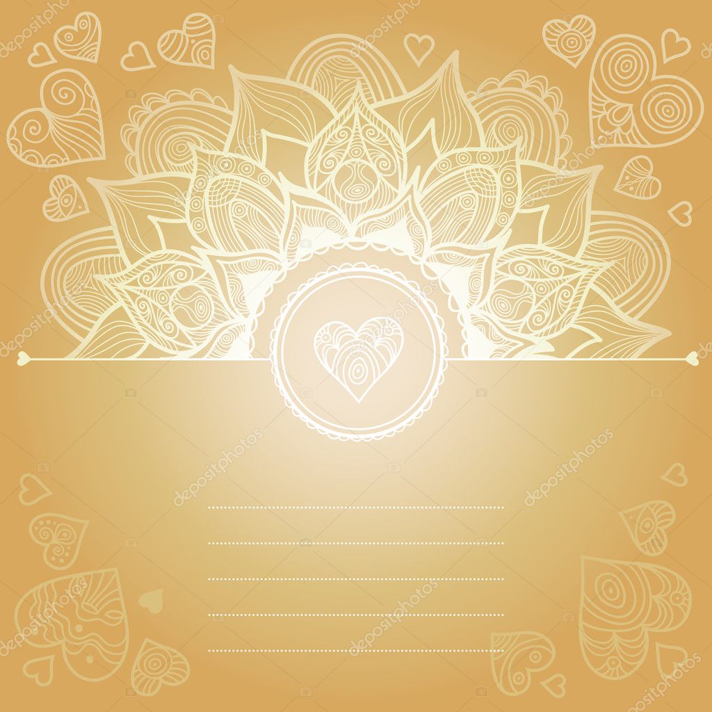 Carte De Vœux Vintage Avec Motifs Floraux Dans Un Style Oriental Image Vectorielle Annapoguliaeva C