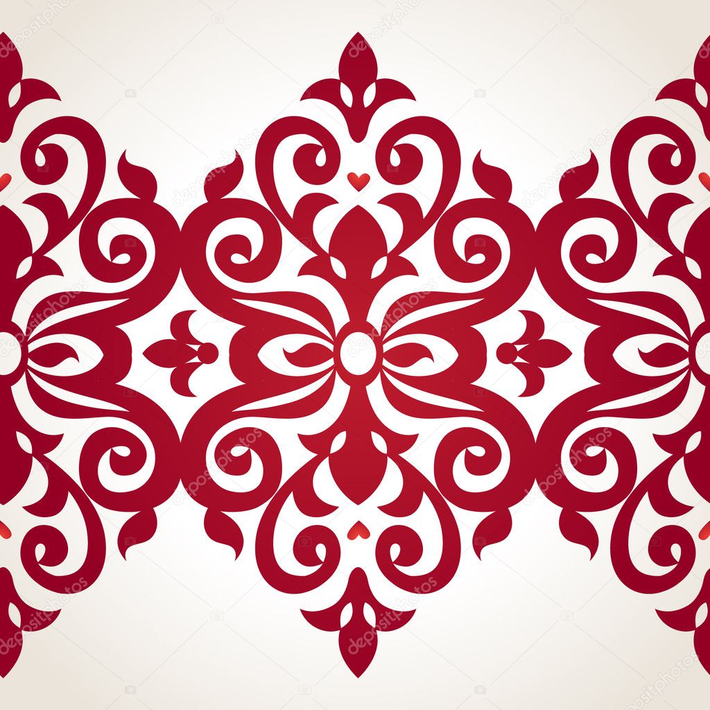 Download Vector seamless border in Victorian style. — Stock Vector ...