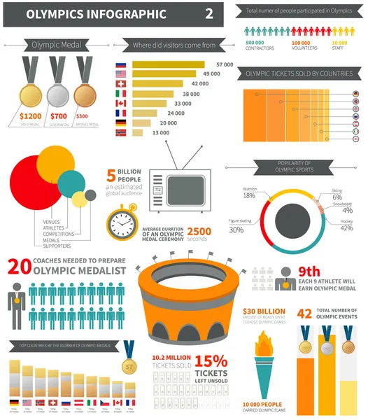 Giochi olimpici elementi infografici — Vettoriale Stock