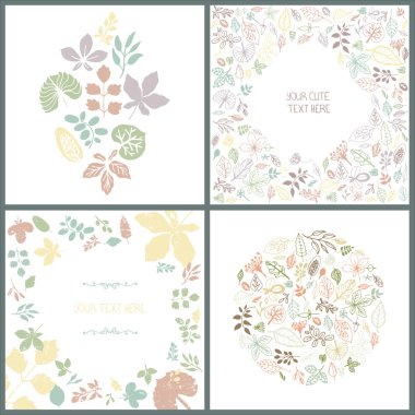 mükemmel 4 çiçek bahar kart koleksiyonu