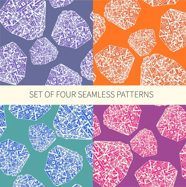 Set of four abstract seamless patterns — Stock Vector