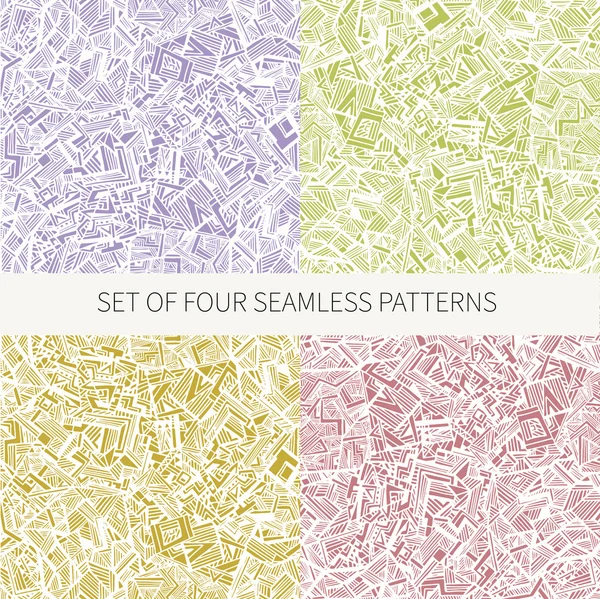 Set of four abstract seamless patterns — Stock Vector