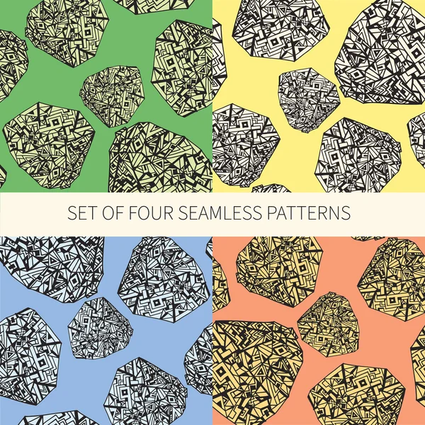 Set of four abstract seamless patterns — Stock Vector