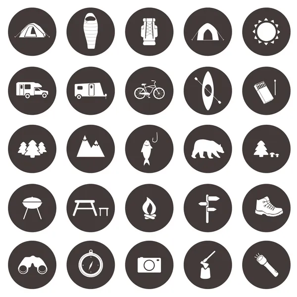 Conjunto de ícones de acampamento . —  Vetores de Stock