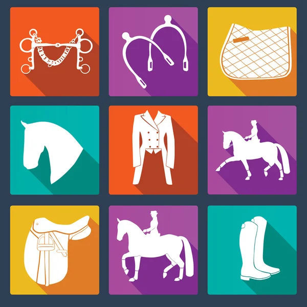 Set of equine vector icons — Stock Vector