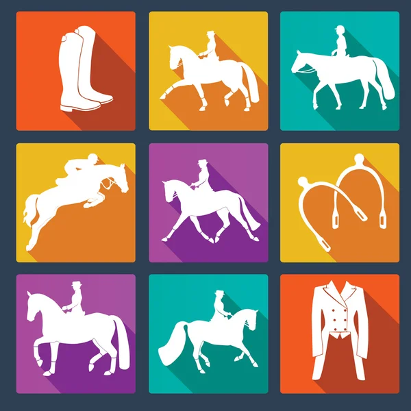 Set of equine vector icons — Stock Vector