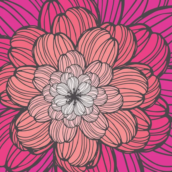 Hermosa flor vector dibujado a mano. Perfecta tarjeta floral templ — Vector de stock