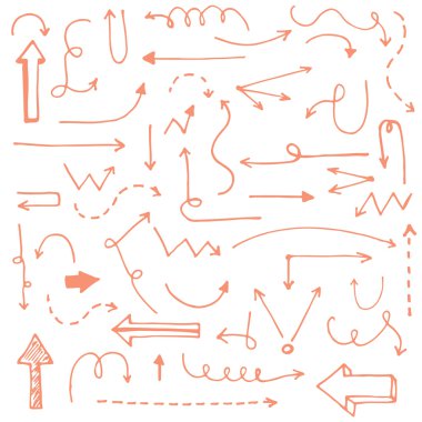 mükemmel vintage el vektörde yapılmıştır çizilmiş oklar. güzel tam