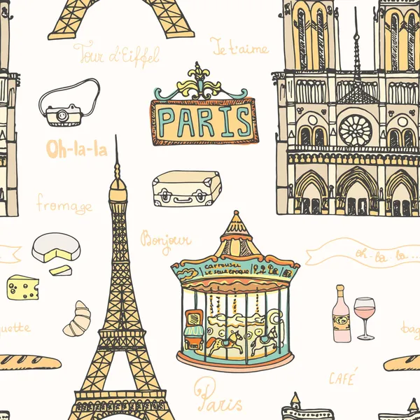 Perfect Paris seamless pattern — Stock Vector