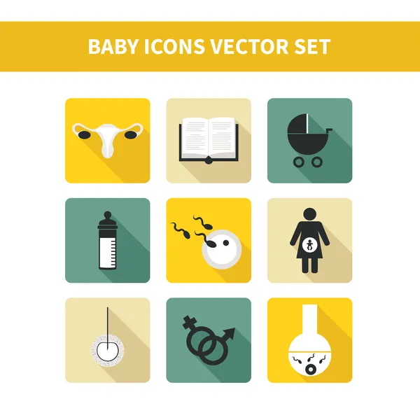 Iconos de bebé — Vector de stock