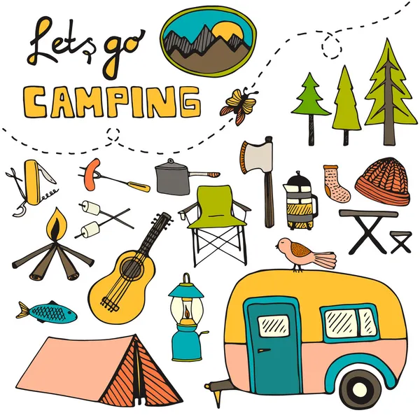 Camping pattern — Stock Vector