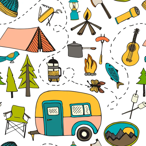 Camping pattern — Stock Vector