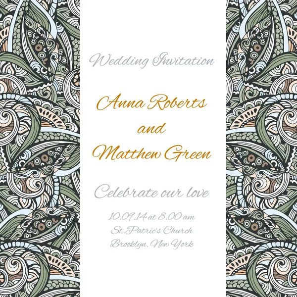 Modèle d'invitation de mariage — Image vectorielle