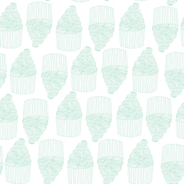 Cup cake seamless pattern — Stock Vector