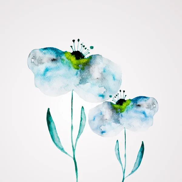 Watercolor vector flower — Stock Vector