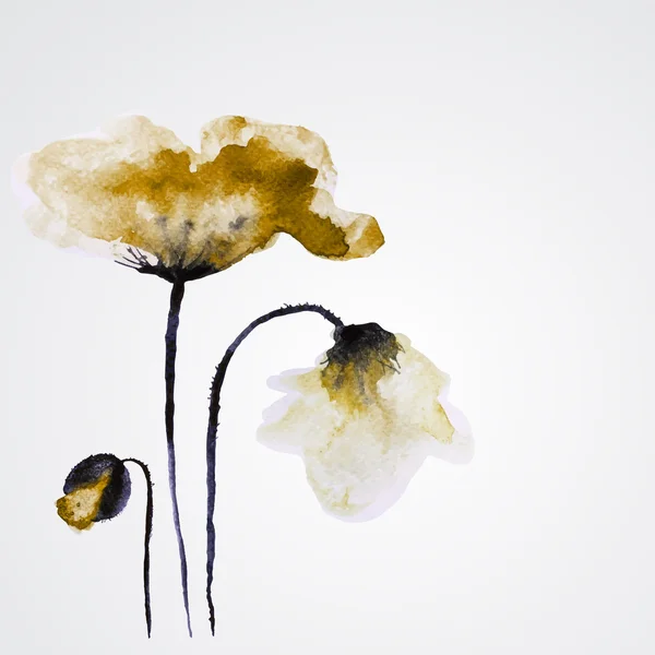 Flor vetor aquarela — Vetor de Stock