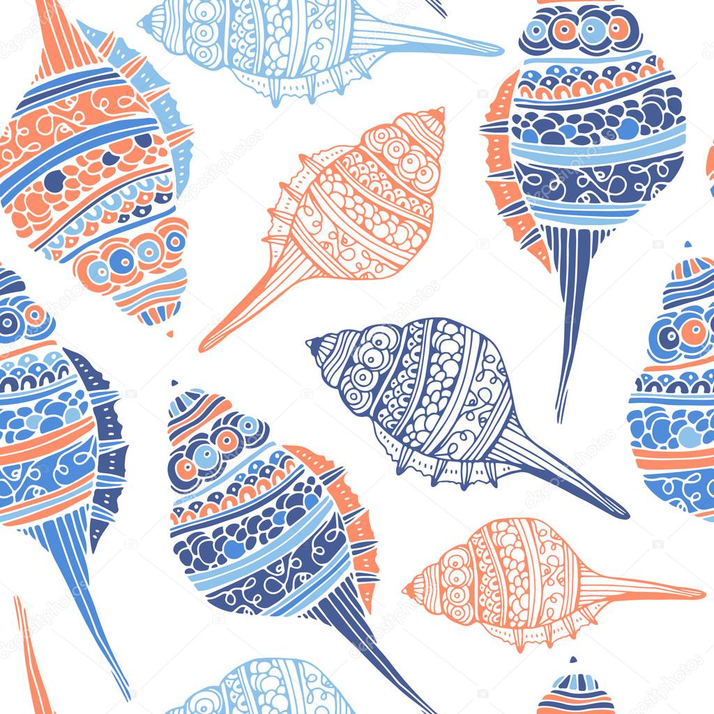 Seashell Seamless Pattern