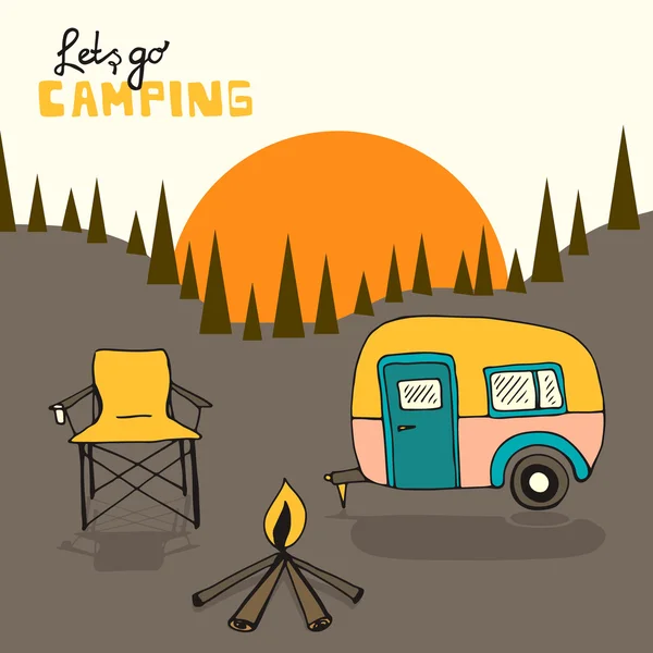 Camping background — Stock Vector