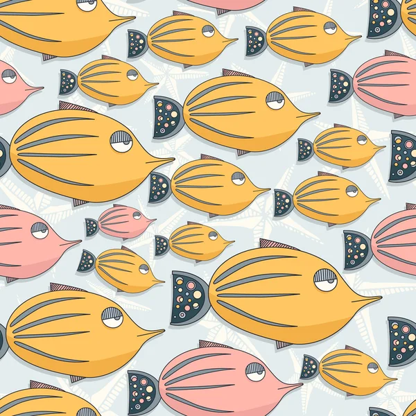 Fish seamless pattern — Stock Vector