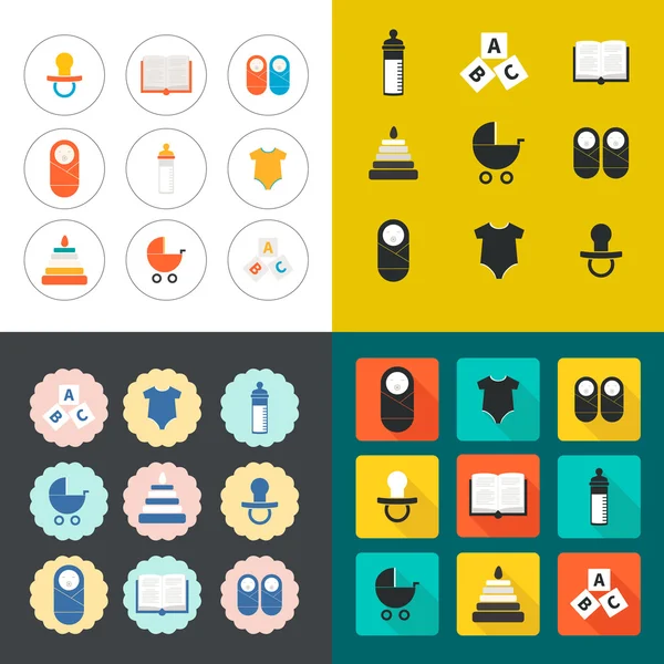 Iconos de bebé — Vector de stock