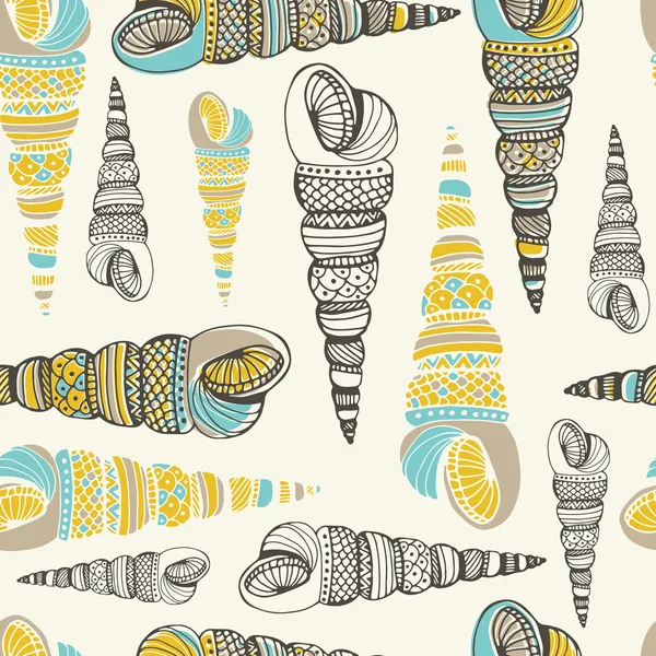 Seashell Seamless Pattern — Stock Vector