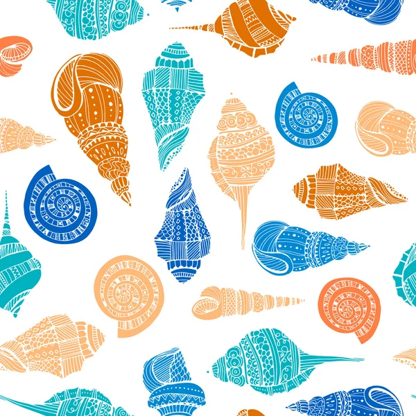 Seashell Seamless Pattern — Stock Vector