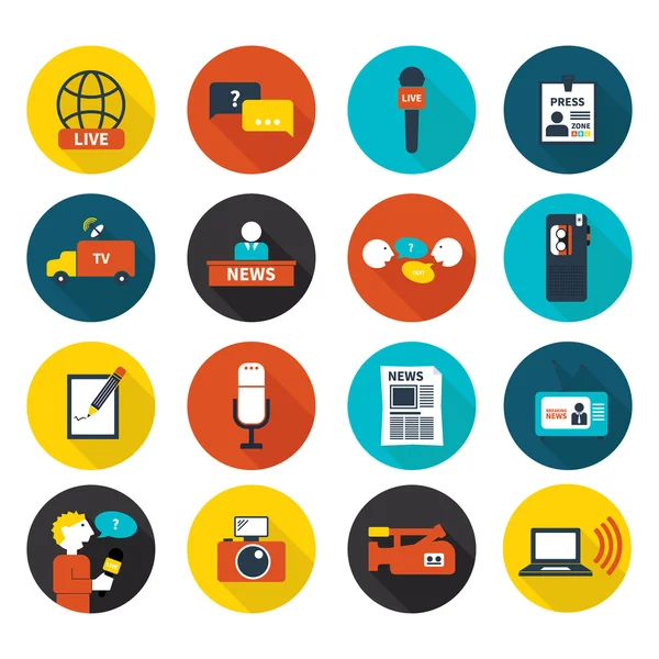 Journalism Icons Set — Stock Vector