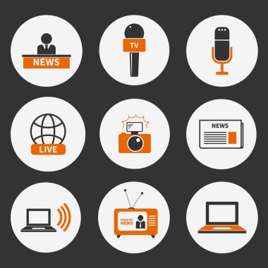 gazetecilik Icons set