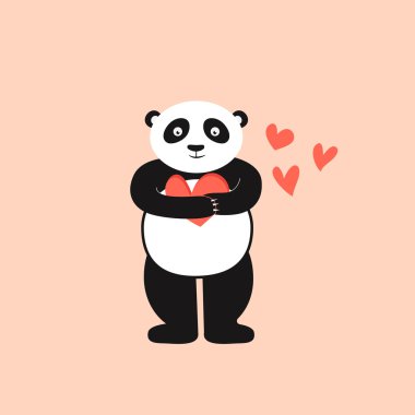 Panda holding kalp