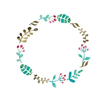 suluboya çiçek çerçeve