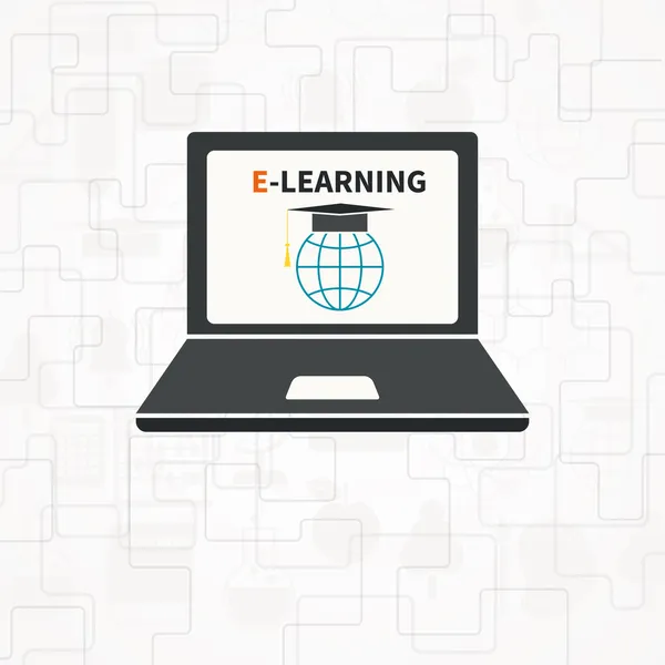 E-learning concept — Stock Vector