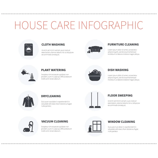 Infografía del servicio doméstico — Vector de stock