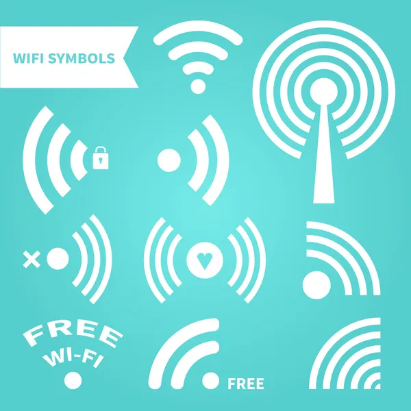 Simboli WiFi — Vettoriale Stock