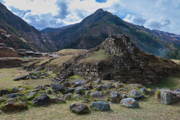 Храмовий Комплекс Chavin Huantar Провінція Анкаш Перу Фотографії Частина Зовнішньої Ліцензійні Стокові Фото