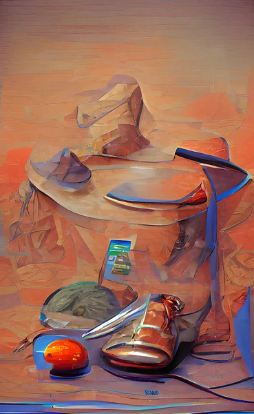 Soyut dijital tablo; hala yaşam tablosu kullanılıyor. Modern sanatın yaratıcı geçmişi. Doku grafik kaynağı.