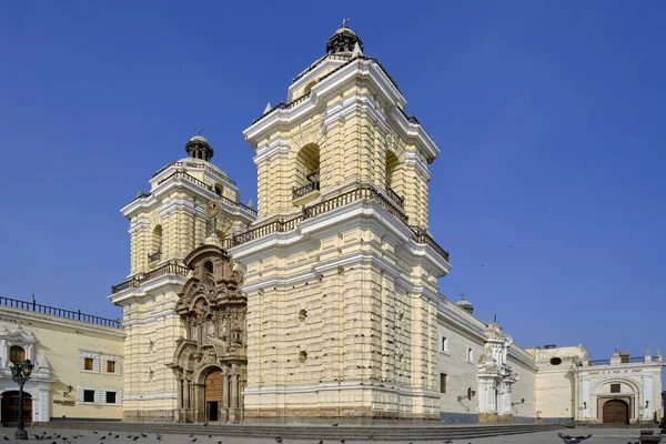 Hermosa Vista Catedral San Francisco Lima Con Arquitectura Clásica — Foto de Stock