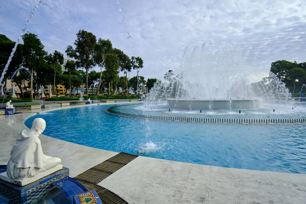 Paisaje Piscinas Circuito Mágico Las Aguas Lima Parque Recreativo Con — Foto de Stock