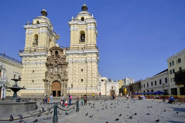 Lima Marzo 2022 Hermosa Vista Catedral San Francisco Lima Con — Foto de Stock