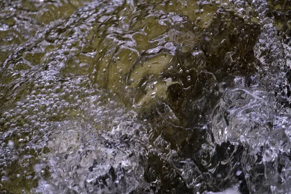 Víz Textúrája Természetes Állapotban Folyóban Amikor Köveknek Csapódik — Stock Fotó