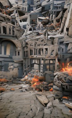 Mevcut savaştan esinlenerek soyut dijital illüstrasyon.