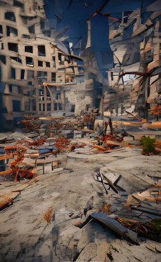 Mevcut savaştan esinlenerek soyut dijital illüstrasyon.