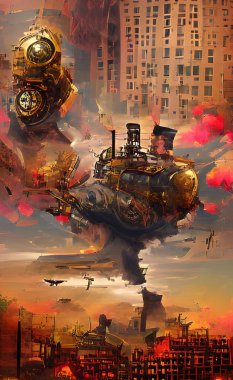 Mevcut savaştan esinlenerek soyut dijital illüstrasyon.