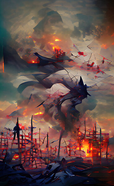Abstract digital illustration; inspired by the current war.