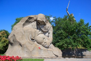 İkinci Dünya Savaşı Anıtı üzerinde mamayev kurgan, volgograd