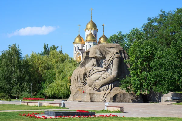 Monumento Mães tristeza em Mamaev Kurgan, Volgograd, Rússia Imagens De Bancos De Imagens