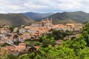 Panoramic view of Ouro Preto, Brazil clipart